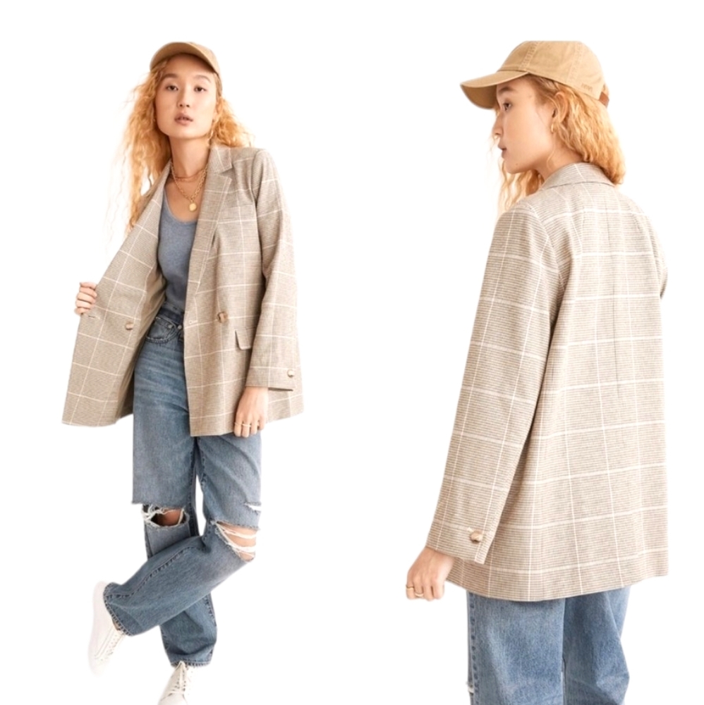 Madewell Windowpane Check Dorset Blazer
